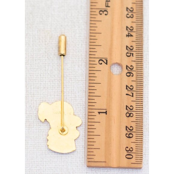 Vintage Snowman Tip Gold Tone Stick Pin - A9 - Picture 2 of 2